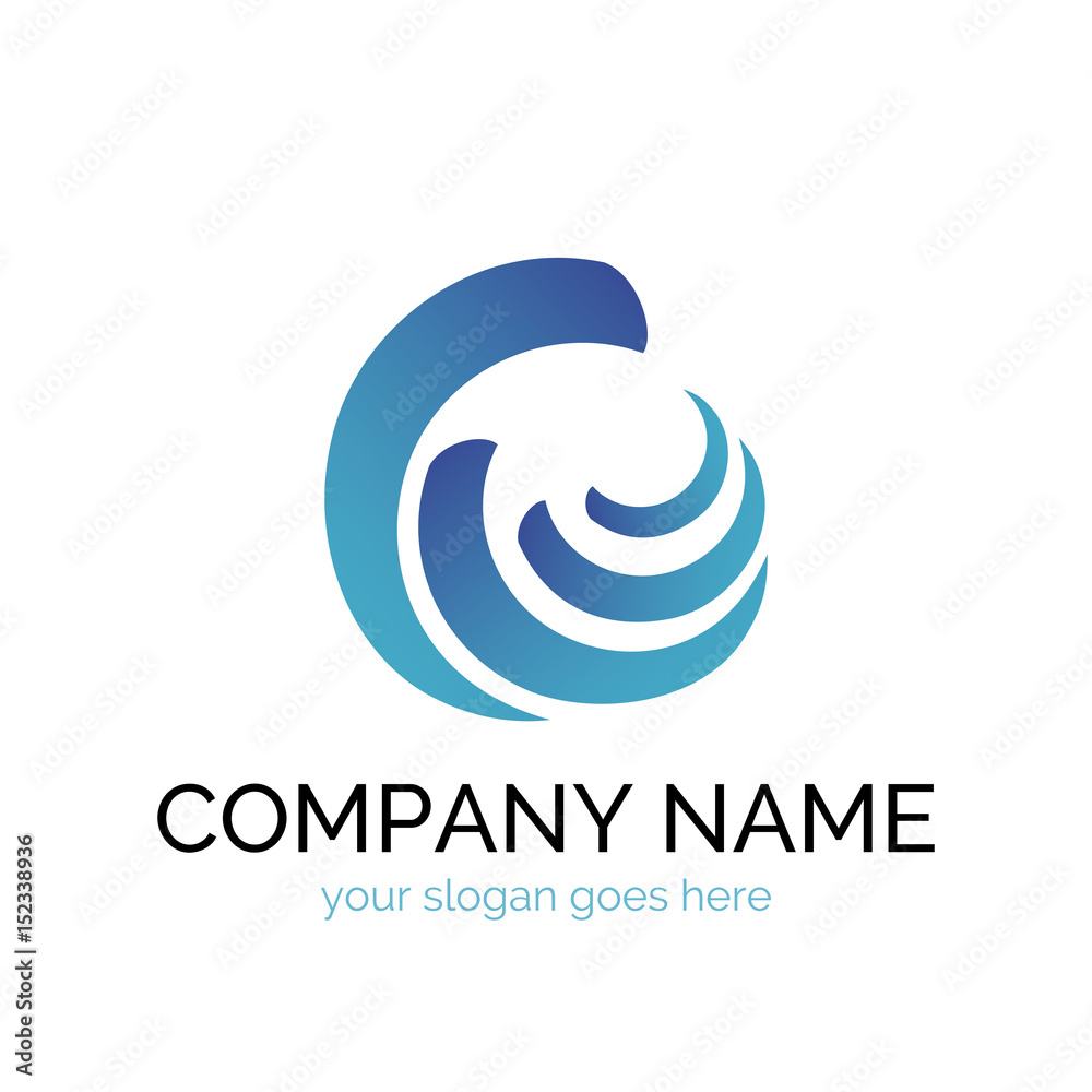 Abstract image of the Earth in blue gradients. Can be used for communications companies, high-tech innovation. Technology vector logotype. EPS10.