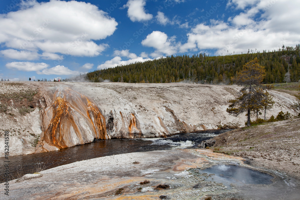 Upper geyser basin, Yellowstone National Park, Wyoming, United States of America Upper geyser basin, Yellowstone National Park, Wyoming, United States of America