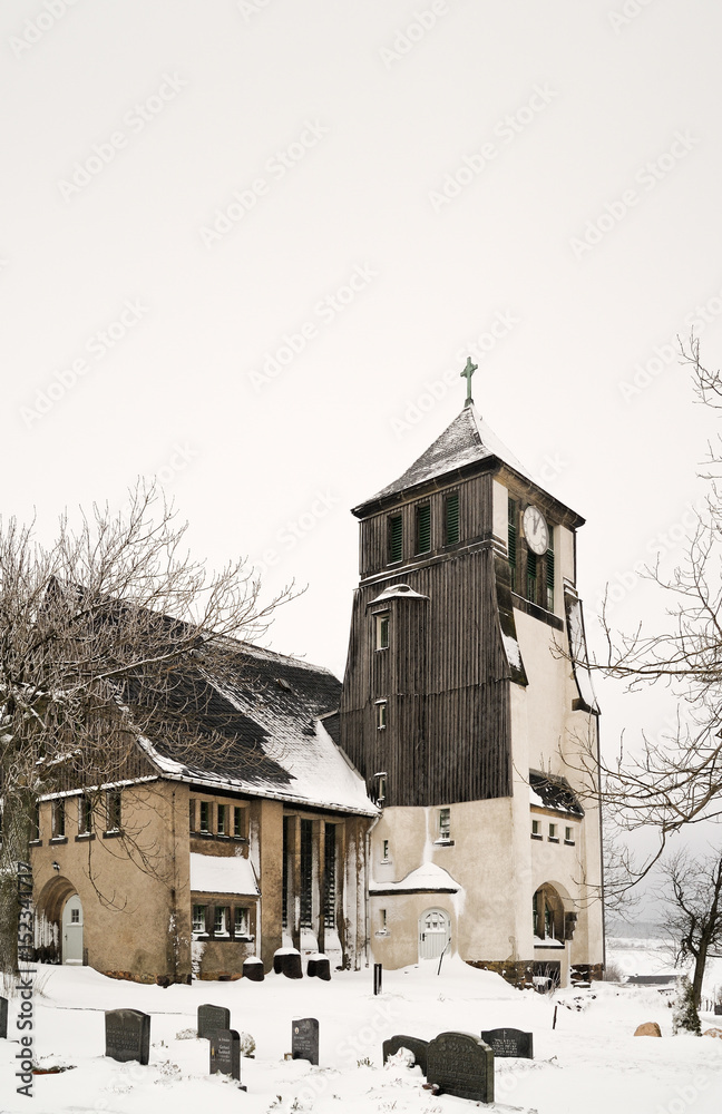 Kirche und Friedhof Zinnwald, Cinovec, Sachsen, Deutschland, Erzgebirge, Europa, ÖffentlicherGrund