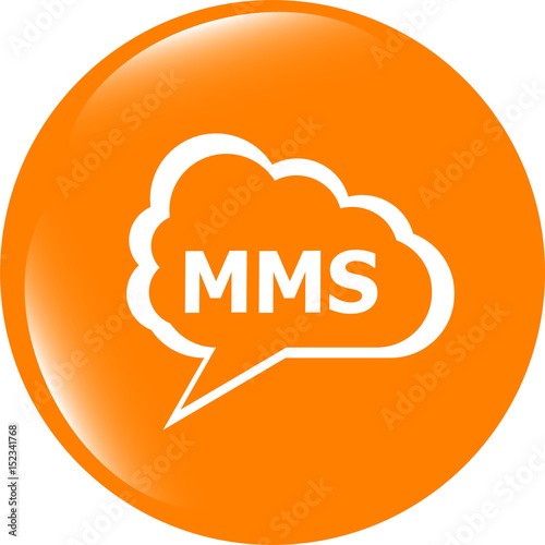 mms glossy web icon isolated on white background