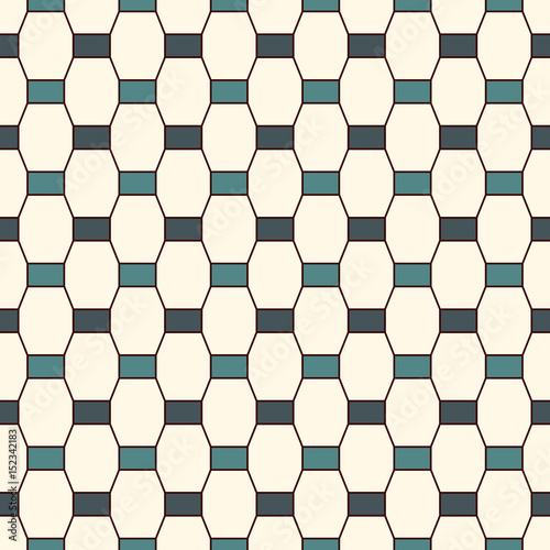 Seamless pattern with vertical braid ornament. Octagons tile surface background. Modern style abstract wallpaper.