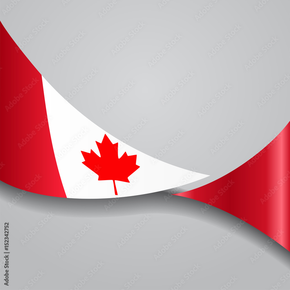 Canadian wavy flag. Vector illustration. Canadian wavy flag. Vector illustration.
