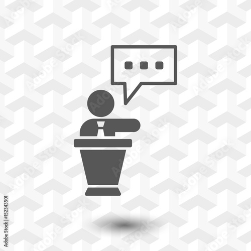 lectern with microphone icon stock vector illustration flat design