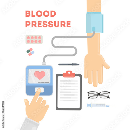 Blood pressure checking.