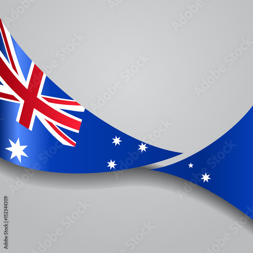 Australian wavy flag. Vector illustration.