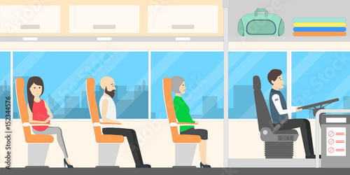 People in the bus.