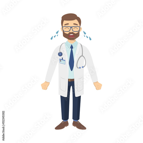 Isolated crying doctor.
