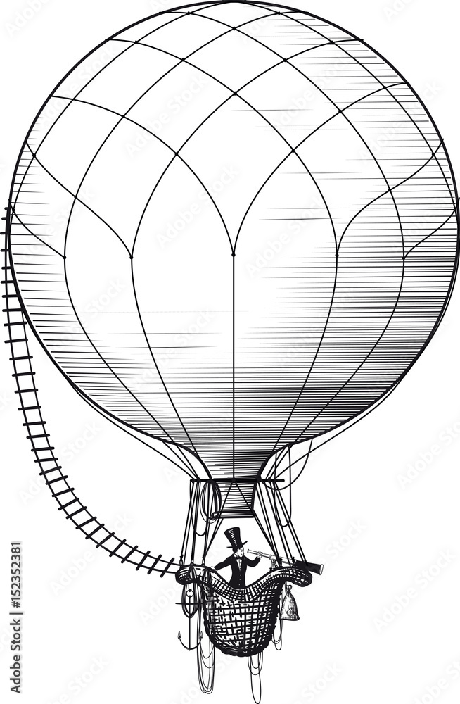 Fototapeta premium hot air ballon passenger