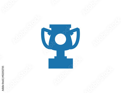 Flat vector trophy success win symbol