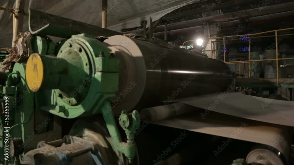 Paper production machine. Processing of secondary resources. Paper recycling. Large enterprise Paper production machine. Processing of secondary resources. Paper recycling. Large enterprise