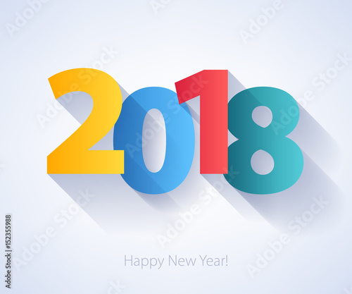 Happy New Year 2018 colorful background.