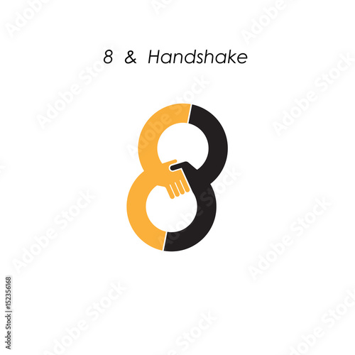 Creative 8- number icon abstract logo design vector template.Business offer,partnership icon.Corporate business and industrial logotype symbol