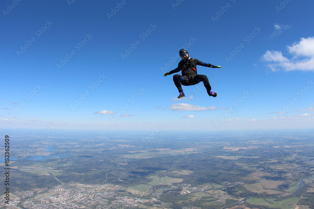 SKydiver in sit position SKydiver in sit position