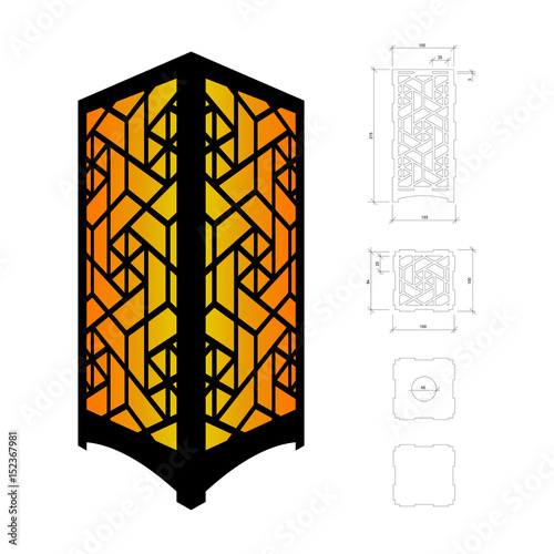 Cut out template for lamp