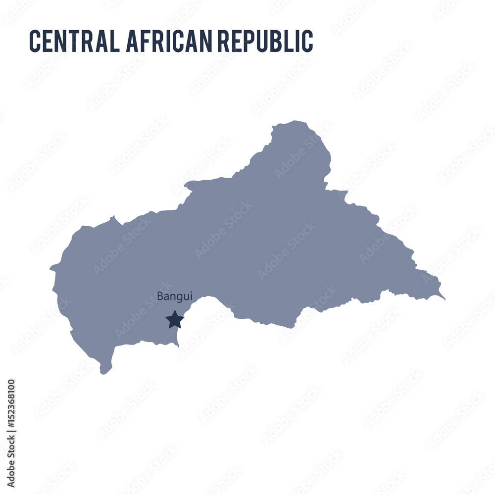 Vector map of Central African Republic isolated on white background.