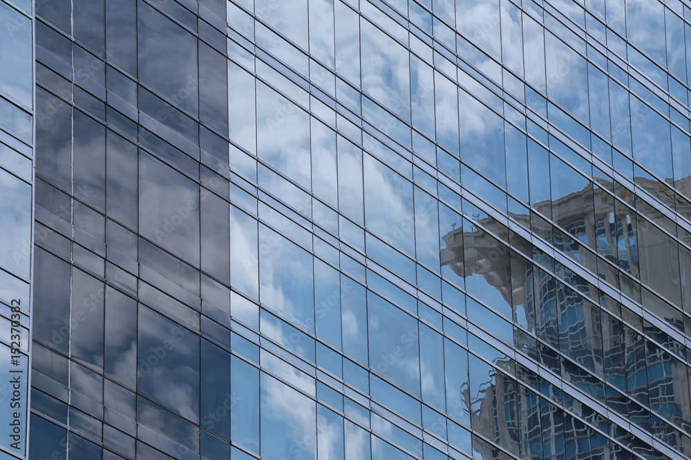 Obraz premium Blue Glass of Business tall buildings.