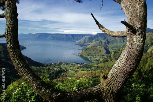 Toba Lake from top op the hill photo