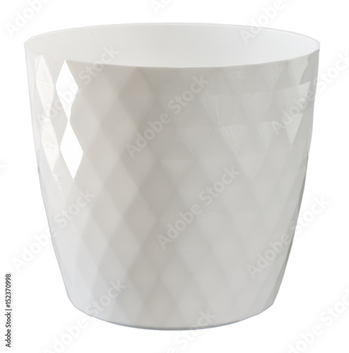 White flowerpot isolated on white
