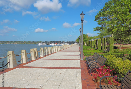 Promenade on the waterfront of Beaufort, South Carolina photo