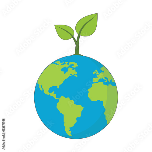 Eco Planet concept symbol. Vector Illustration