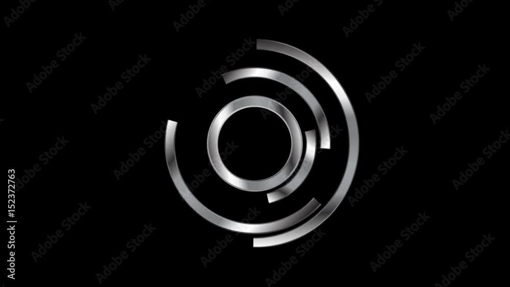 Metallic loading waiting logo motion graphic design. Video seamless looping animation Ultra HD 4K 3840x2160