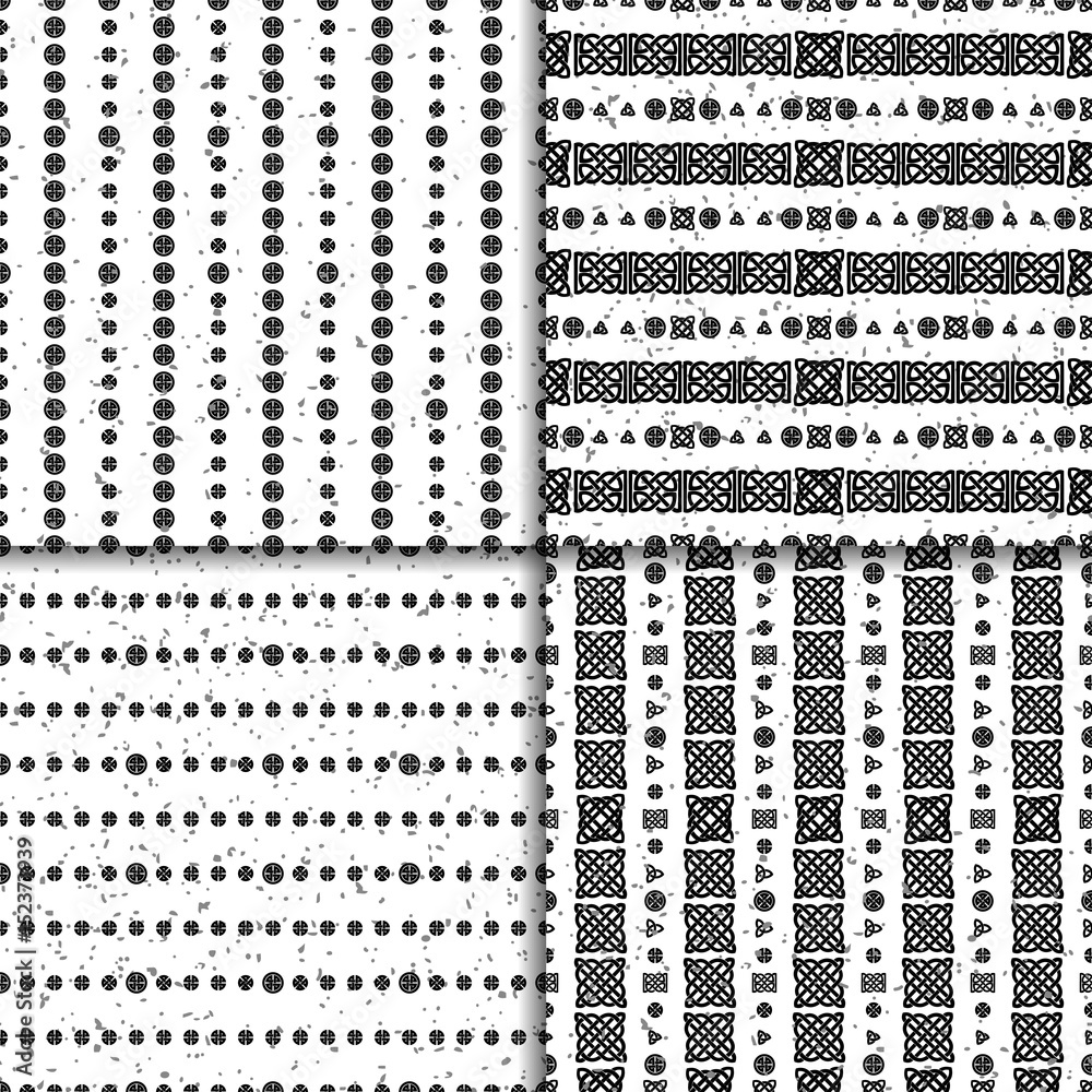 Celtic knot seamless pattern set Celtic knot seamless pattern set