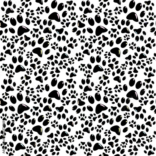 Black paws seamless background