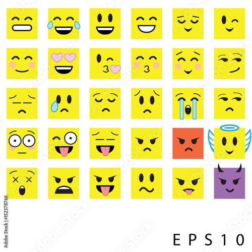 Abstract emoji emoticon icon set