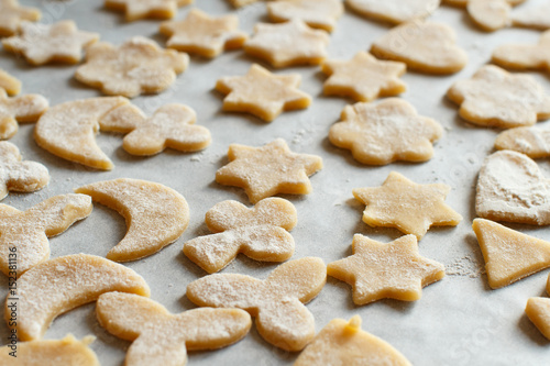 Close up of cookies prepared for oven