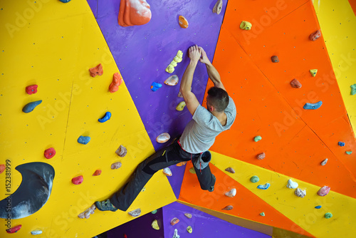 Climber On Practice Wall