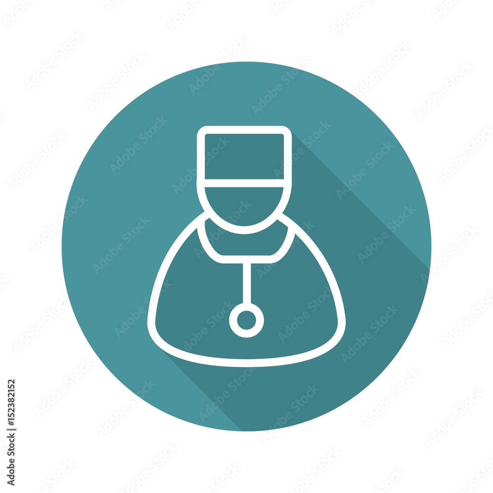 Doctor flat linear long shadow icon Doctor flat linear long shadow icon