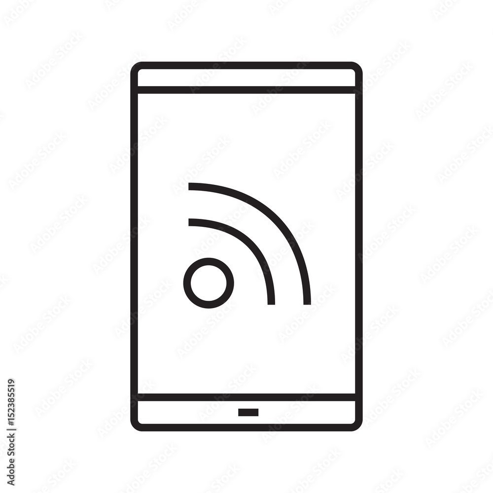 Smartphone rss feed linear icon Smartphone rss feed linear icon