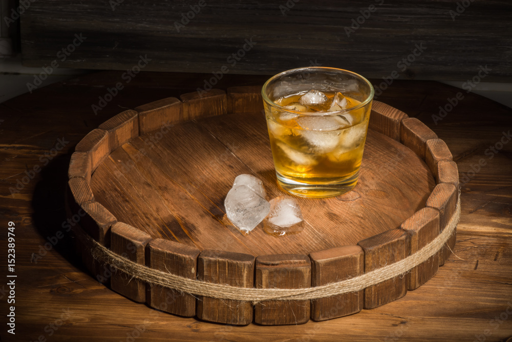 whiskey on a wooden