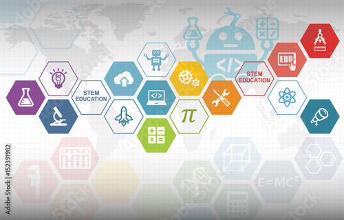 STEM Education Background. Science Technology Engineering Mathematics.