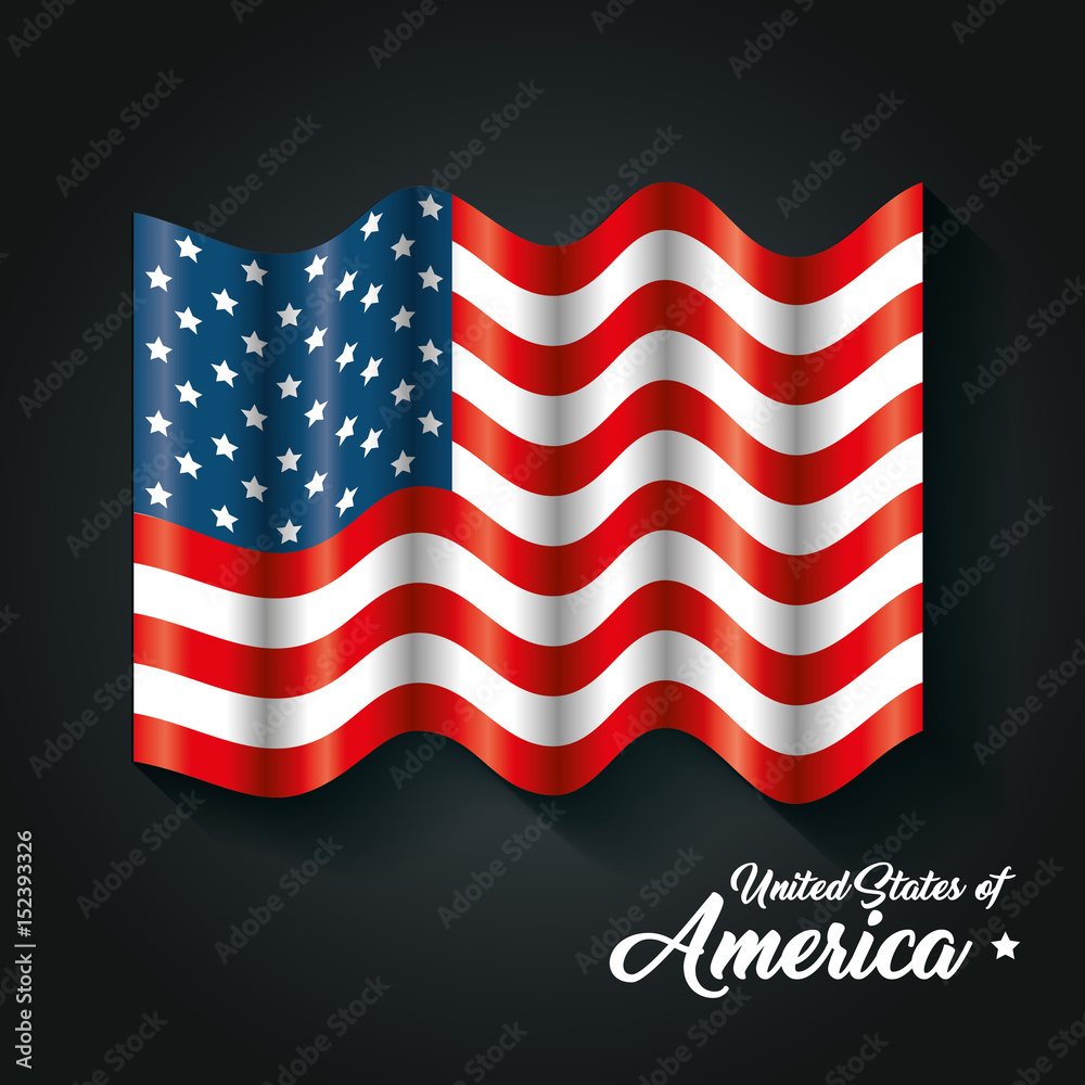 American waving flag over black background. Vector illustration Stock ...