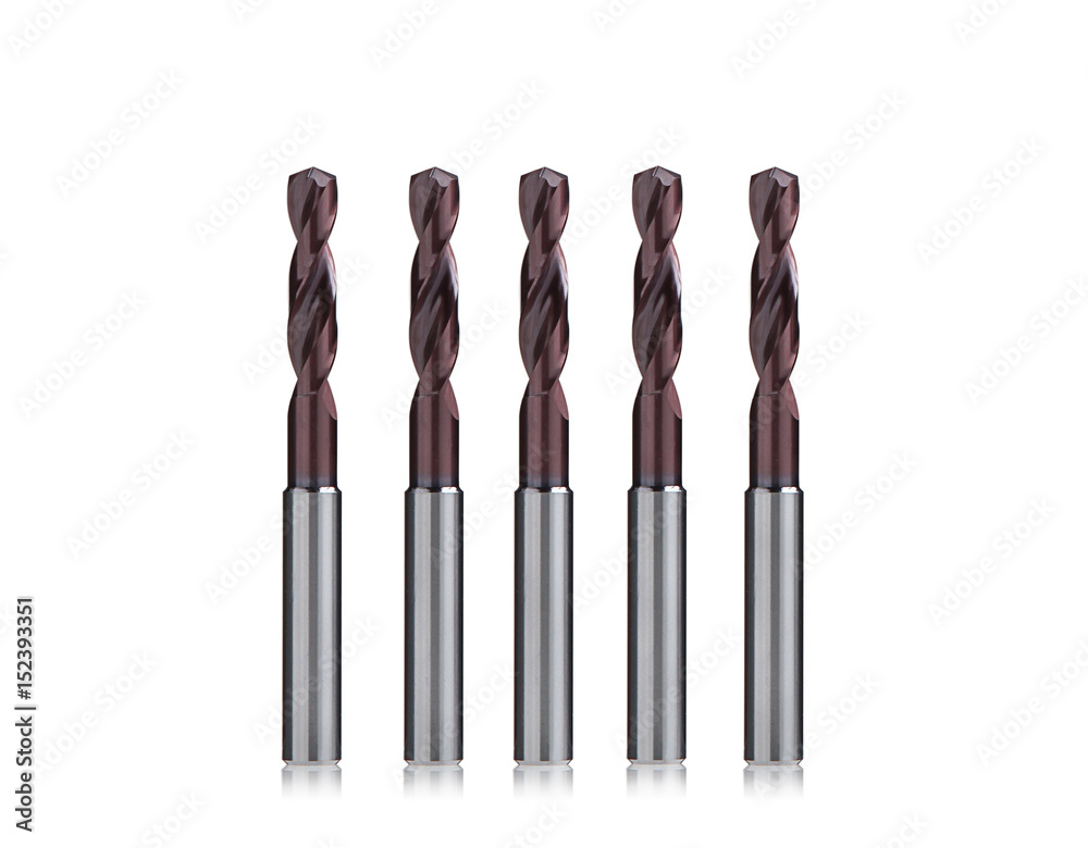 Drill for metalwork isolated on white background. Drill Carbide. Drill for woodenwork Drill for metalwork isolated on white background. Drill Carbide. Drill for woodenwork