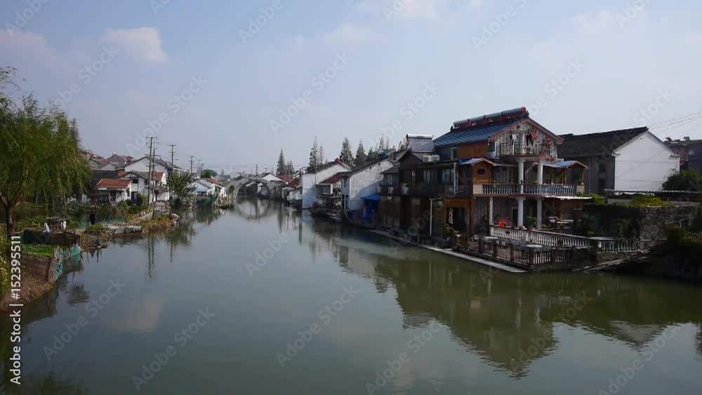 Traditional Chinese houses in Zhujiajiao Water Town,China. Traditional Chinese houses in Zhujiajiao Water Town,China.