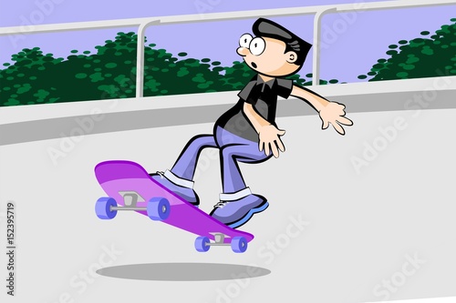 A boy on skateboard