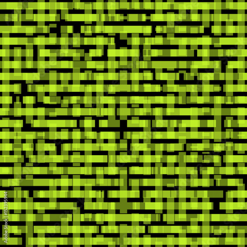 Dynamic green background in hi-tech style. Seamless pattern from rectangles.