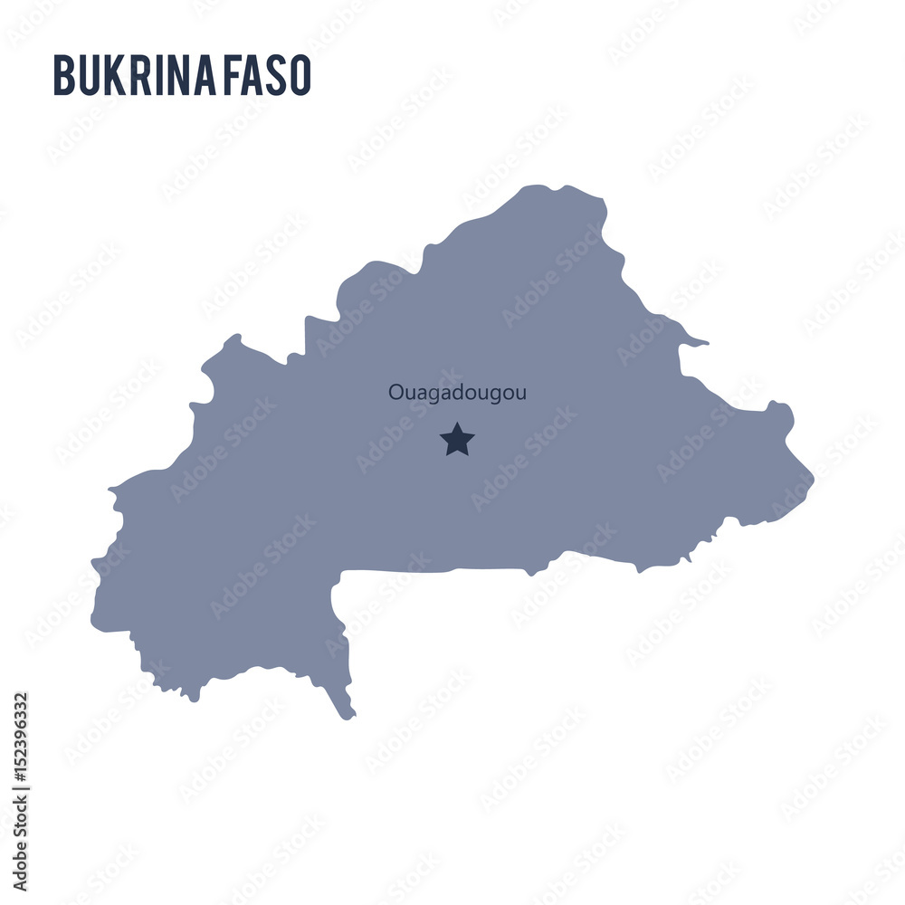 Vector map of Bukina Faso isolated on white background.