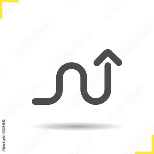 Curved arrow glyph icon