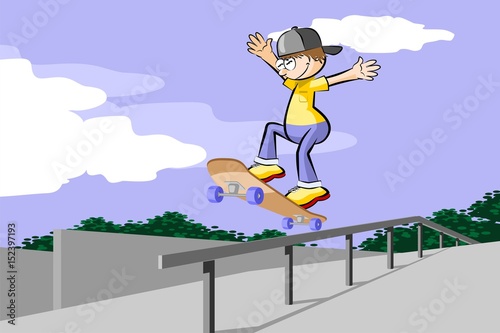 Child on skateboard photo