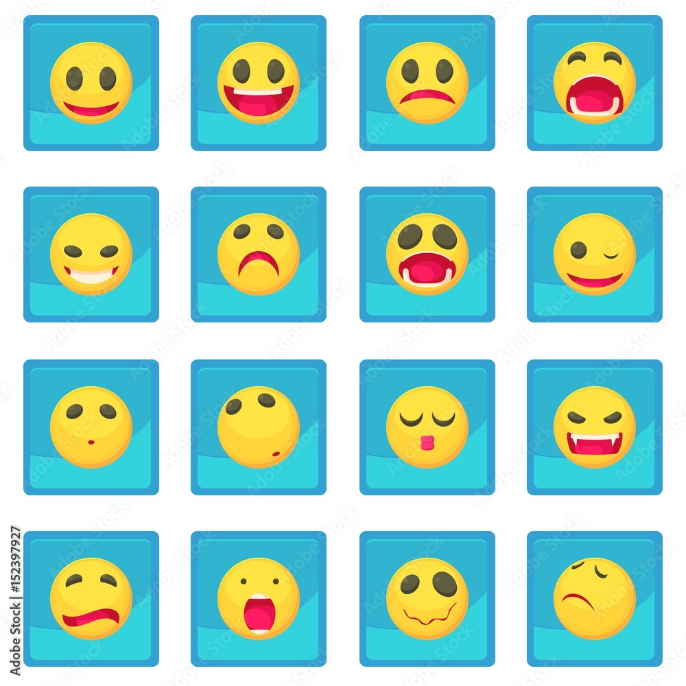 Fototapeta premium Smile icon blue app