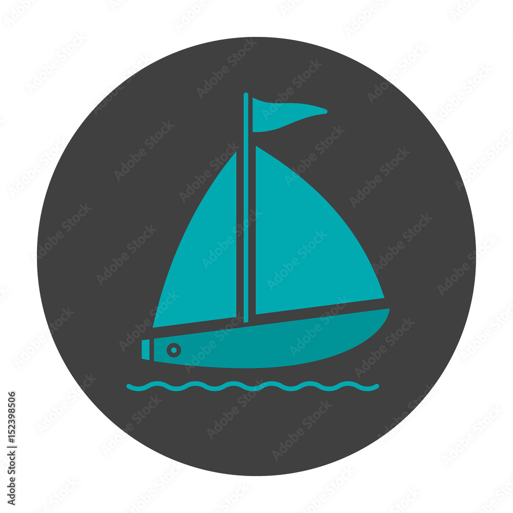 Sailboat glyph color icon Sailboat glyph color icon
