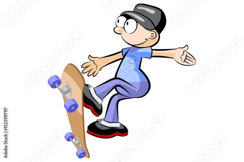 Skateboarder isolated doing a jumping