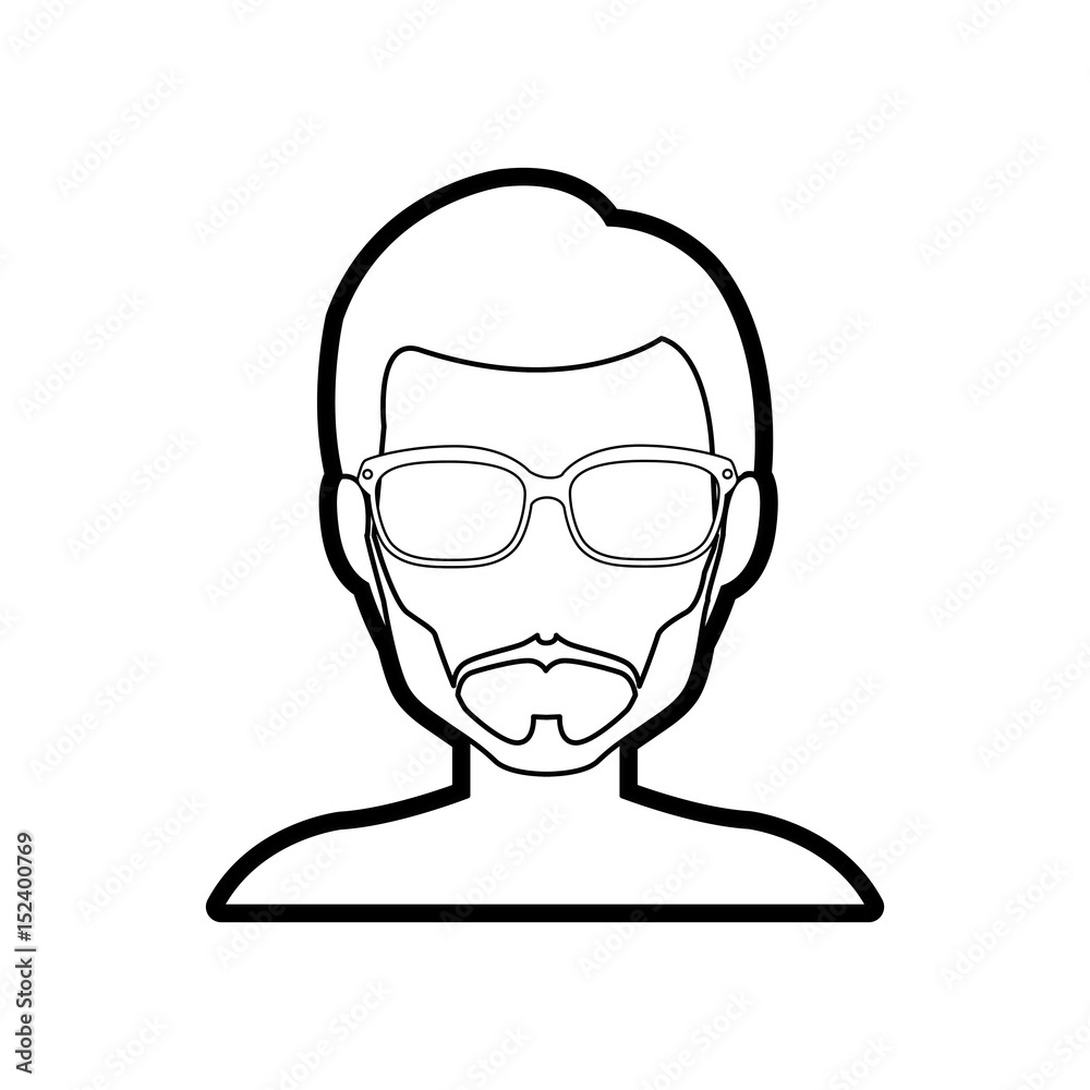 Young man profile icon vector illustration graphic design