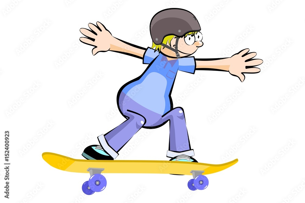 Obraz premium Kid on Skate isolated