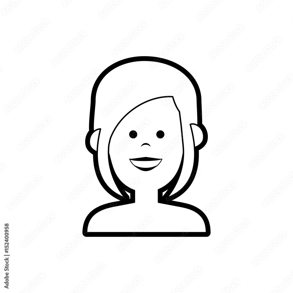 Young woman profile icon vector illustration graphic design Young woman profile icon vector illustration graphic design