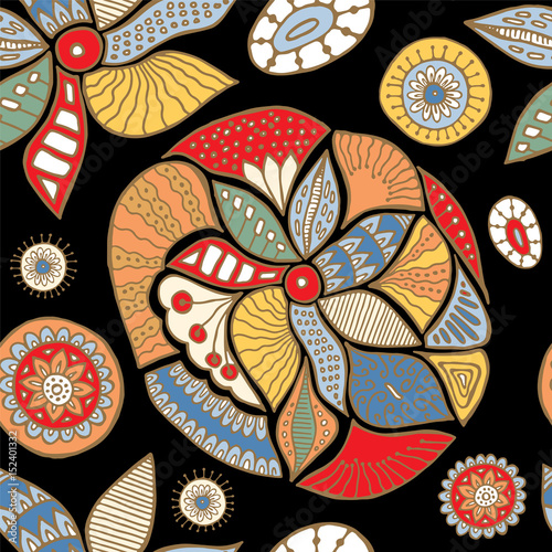 stock vector seamless flower, doodle pattern. abstract art background
