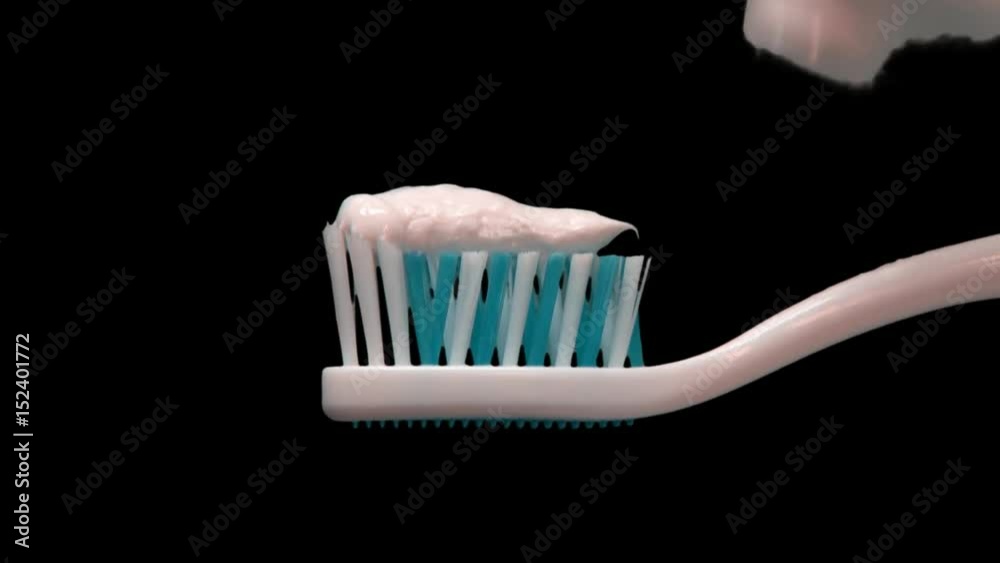 Toothbrush paste on toothbrush with an alpha channel Toothbrush paste on toothbrush with an alpha channel